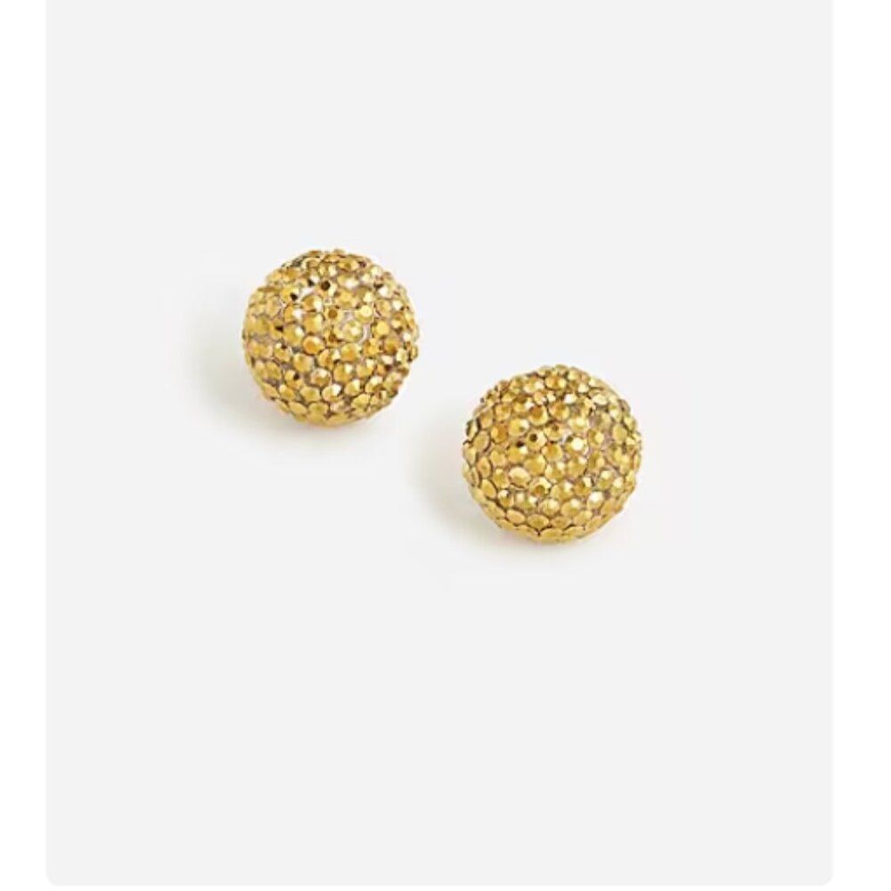 J Crew Crystal ball earrings - GOLD - (Storage box+Pouch Included)